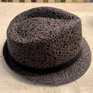 Gray Leopard Fedora Hat